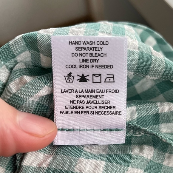 NWT * Pleione Puff Shoulder Ruffle Checkered Dress Size Medium Gingham print - Picture 14 of 15